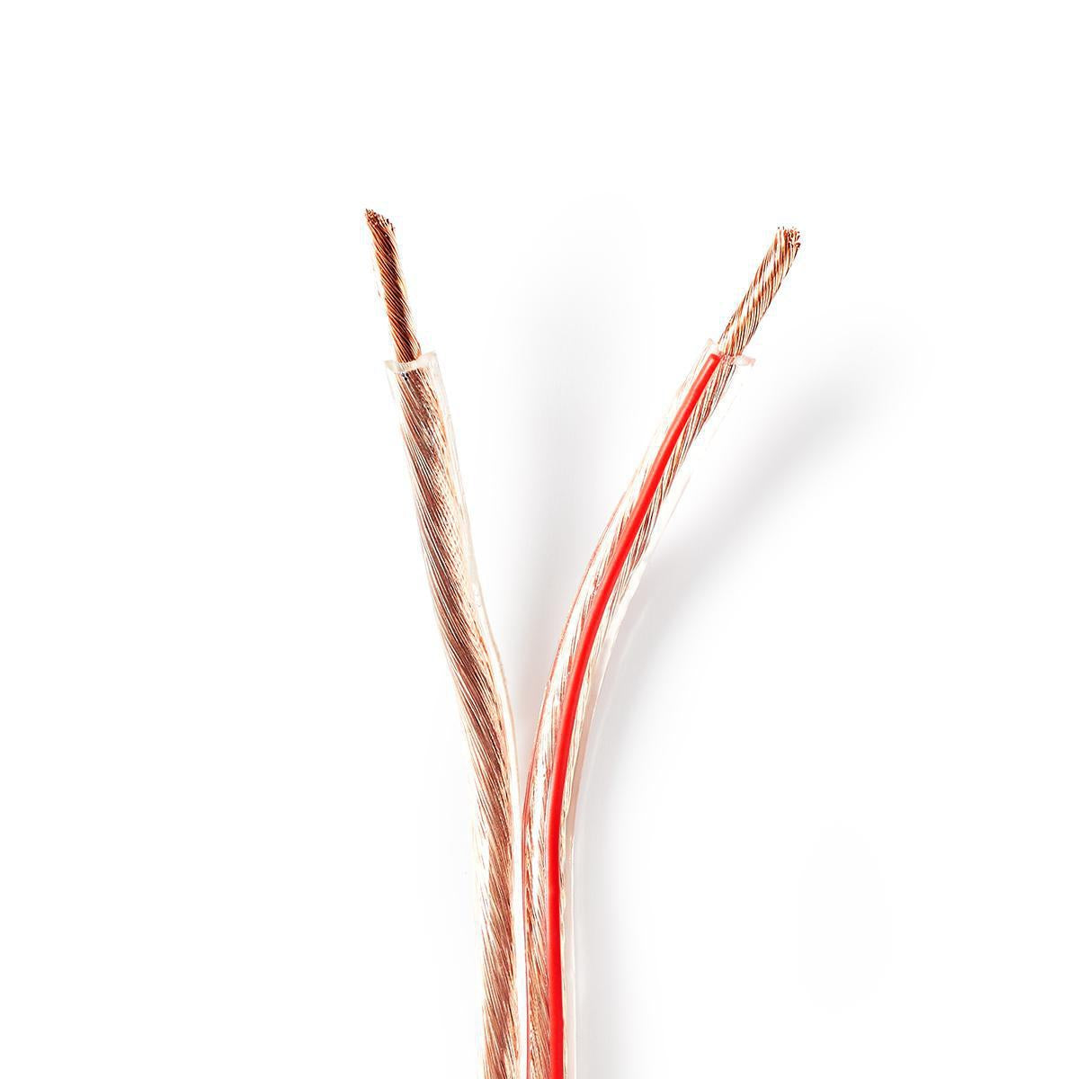 Speaker cable | 2x 4.00 mm² | Copper | 15.0 m | Round | PVC | Transparent | Roll