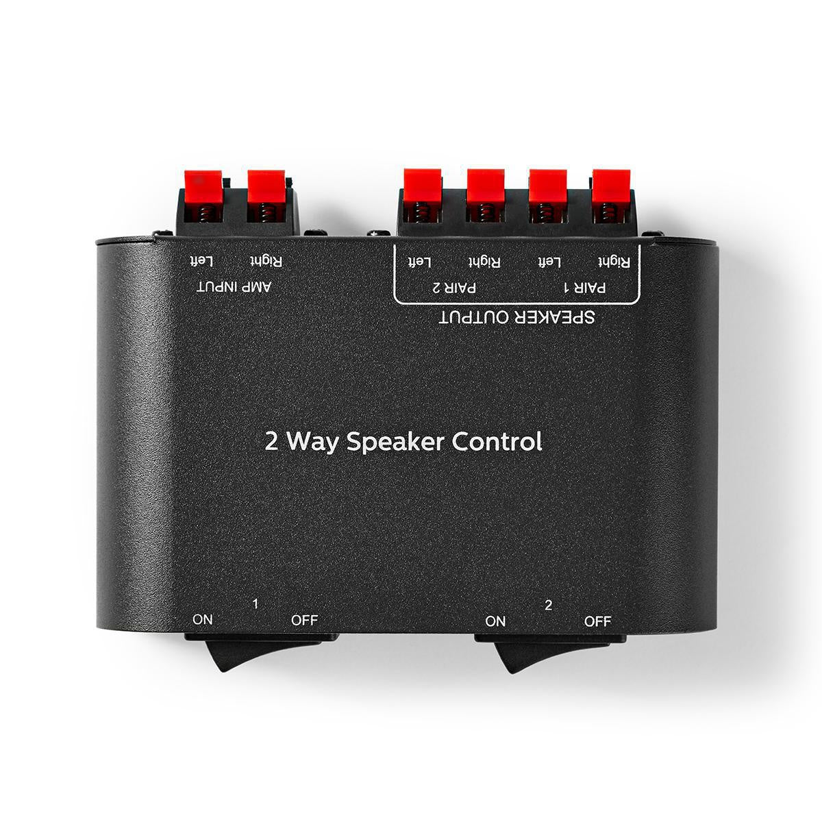 Speaker control box | 2-Port port(s) | Terminal clamps | Speaker Impedance: 4-16 Ohm | Max load per Channel: 150 W | Aluminum | Black