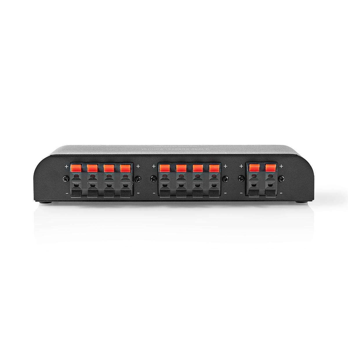 Speaker control box | 4-Port port(s) | Terminal clamps | Speaker Impedance: 4-16 Ohm | Max load per Channel: 200 W | Aluminum | Black