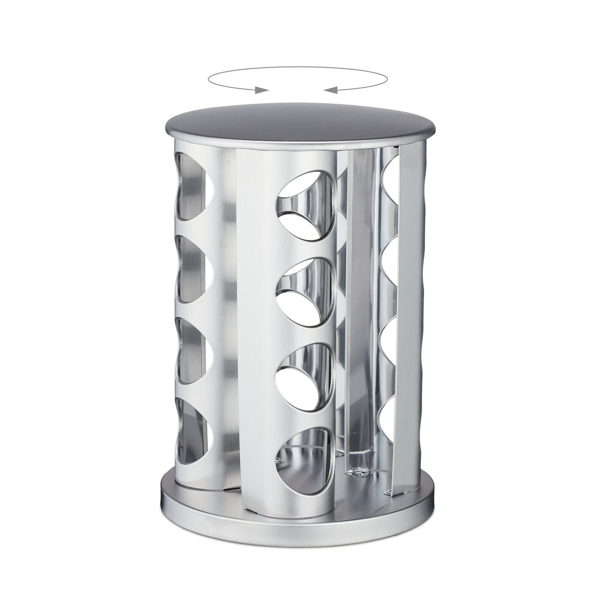 Spice carousel in stainless steel with 16 glasses