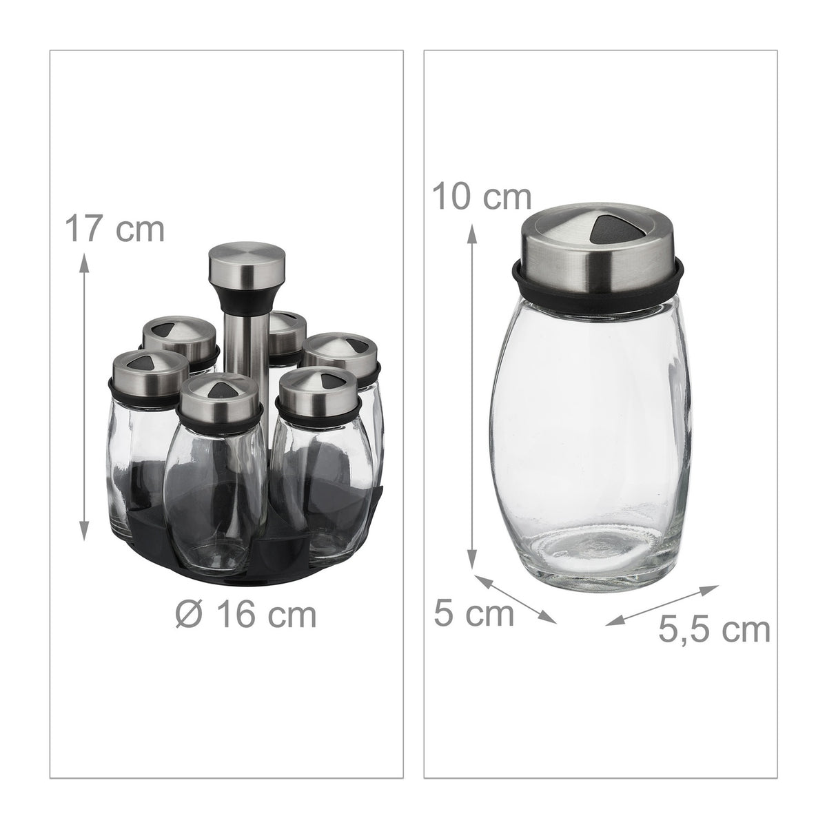 Spice carousel with 6 glasses