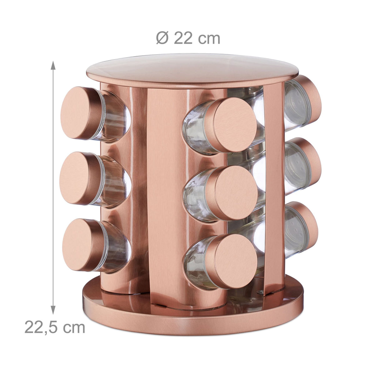Spice rack with 12 pcs. glass jars