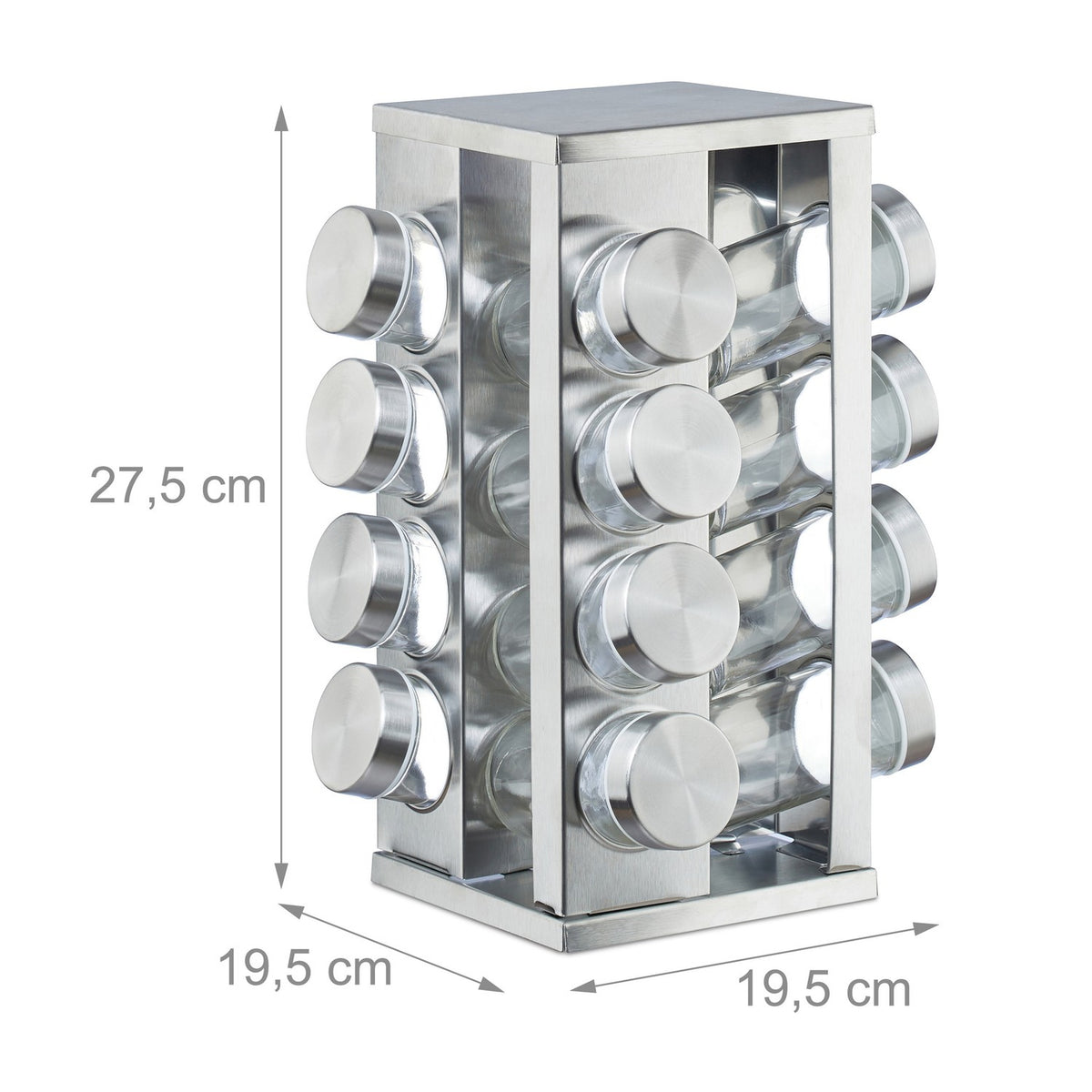 Spice rack with 16 pcs. glass jars