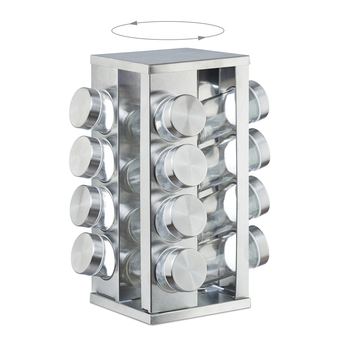 Spice rack with 16 pcs. glass jars