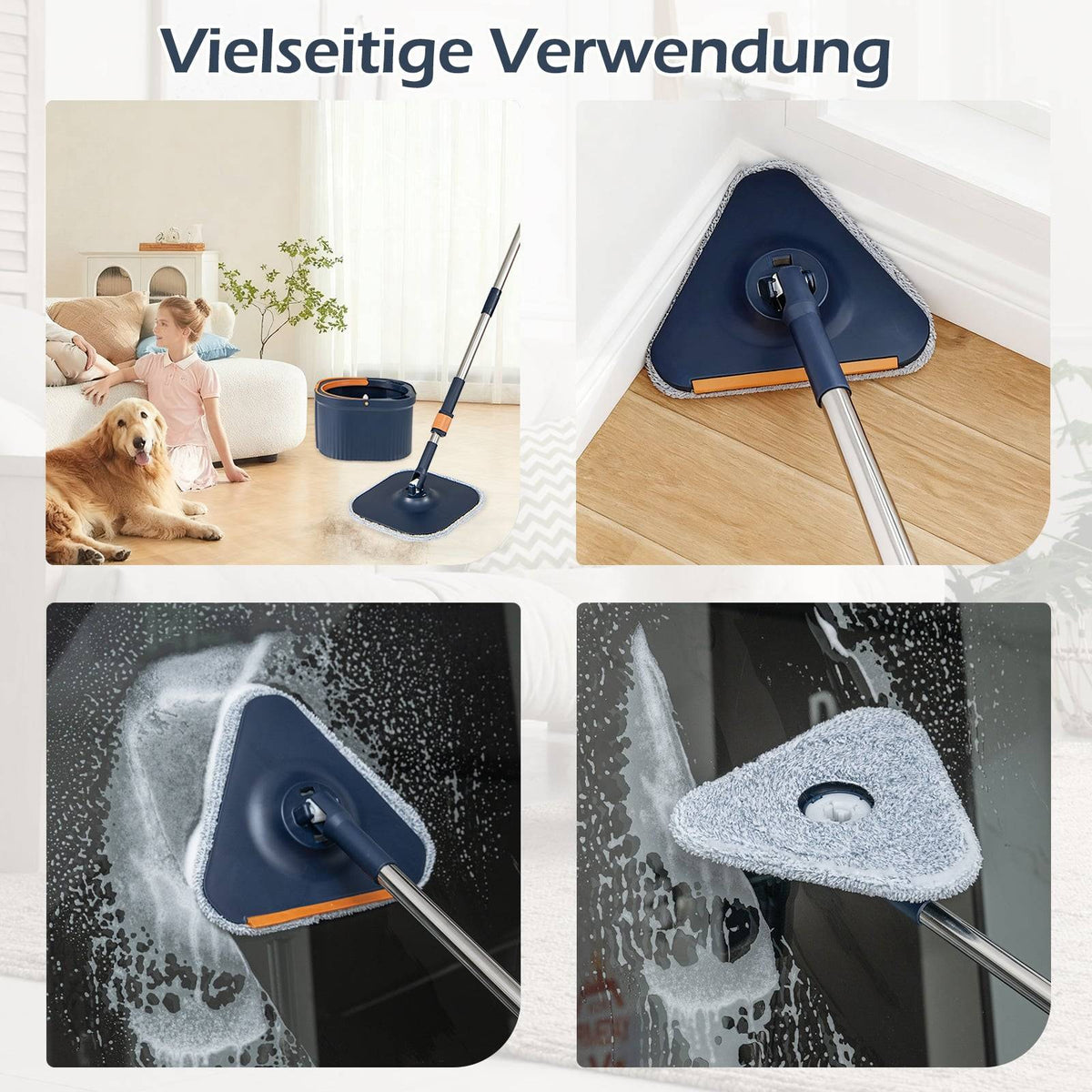 Spin Mop & Bucket Set with Water Separation, 360 Head