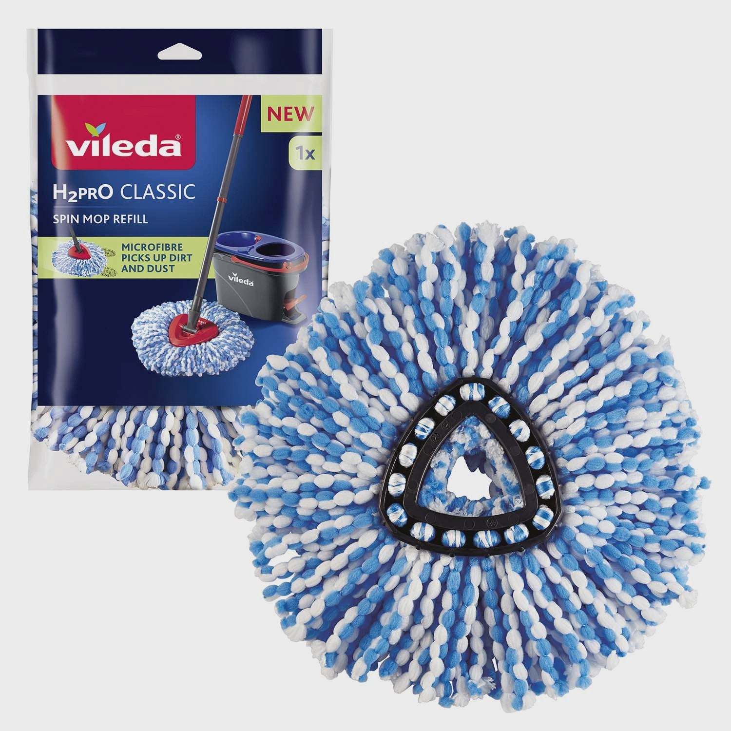 Spin Mop Refill, Microfiber, Triangle Head, Reusable