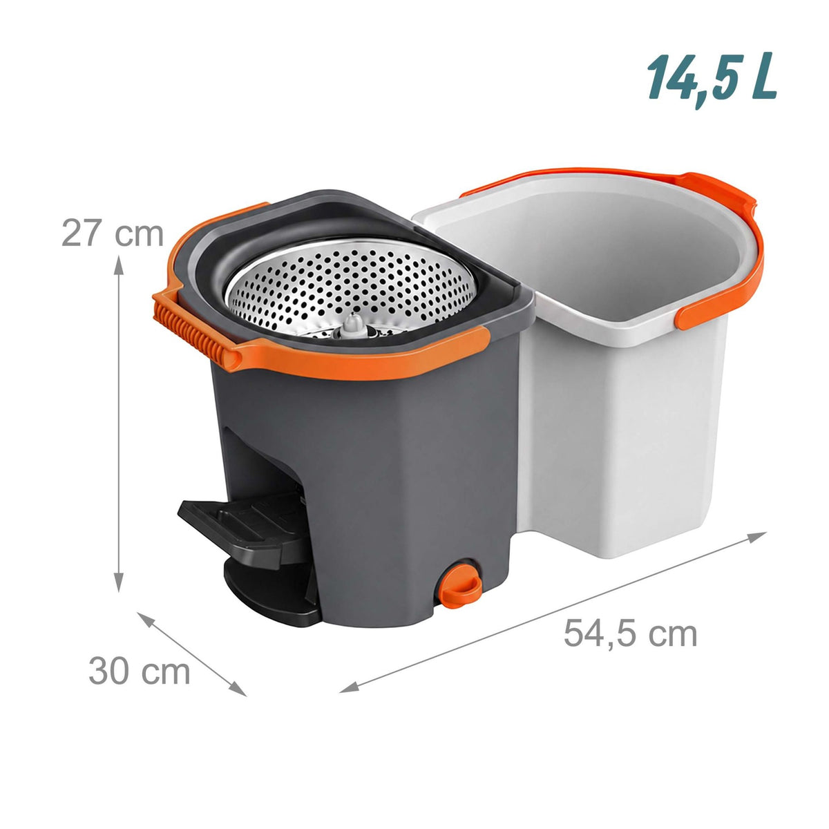 Spin Mop Set with Bucket, Dual-Compartment System