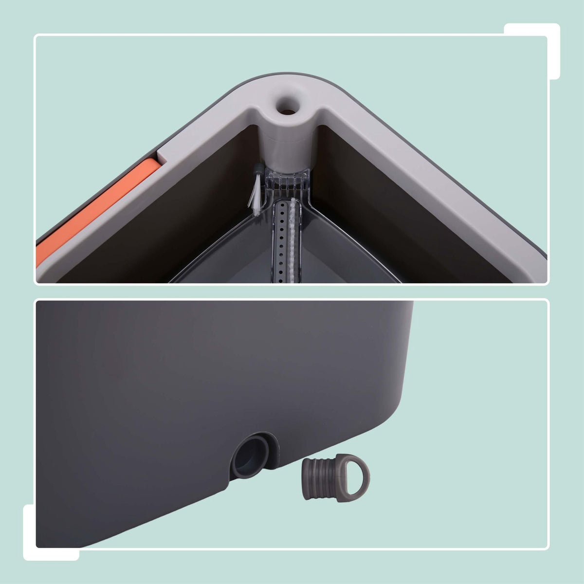 Spin Mop Set with Dual Water Tank and Microfibre Pads