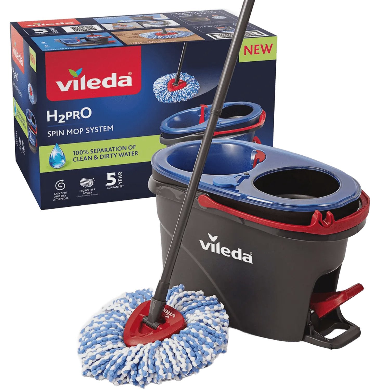 Spin Mop System with Dual Chamber Bucket
