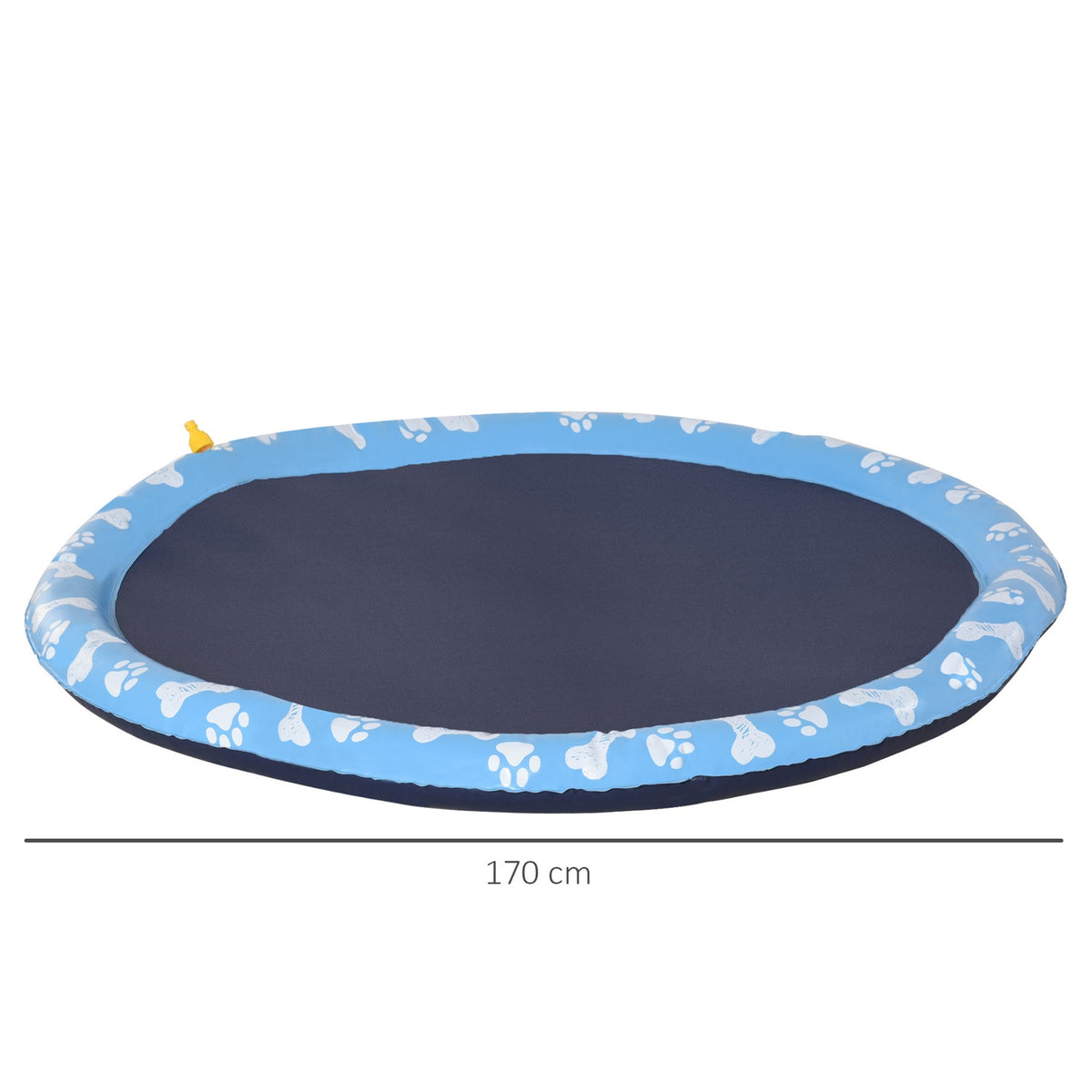 Splash Sprinkler Pad 170Cm Spray Water Feature Mat Dog Water Sprinkler Anti-Slip Outdoor Pvc Blue