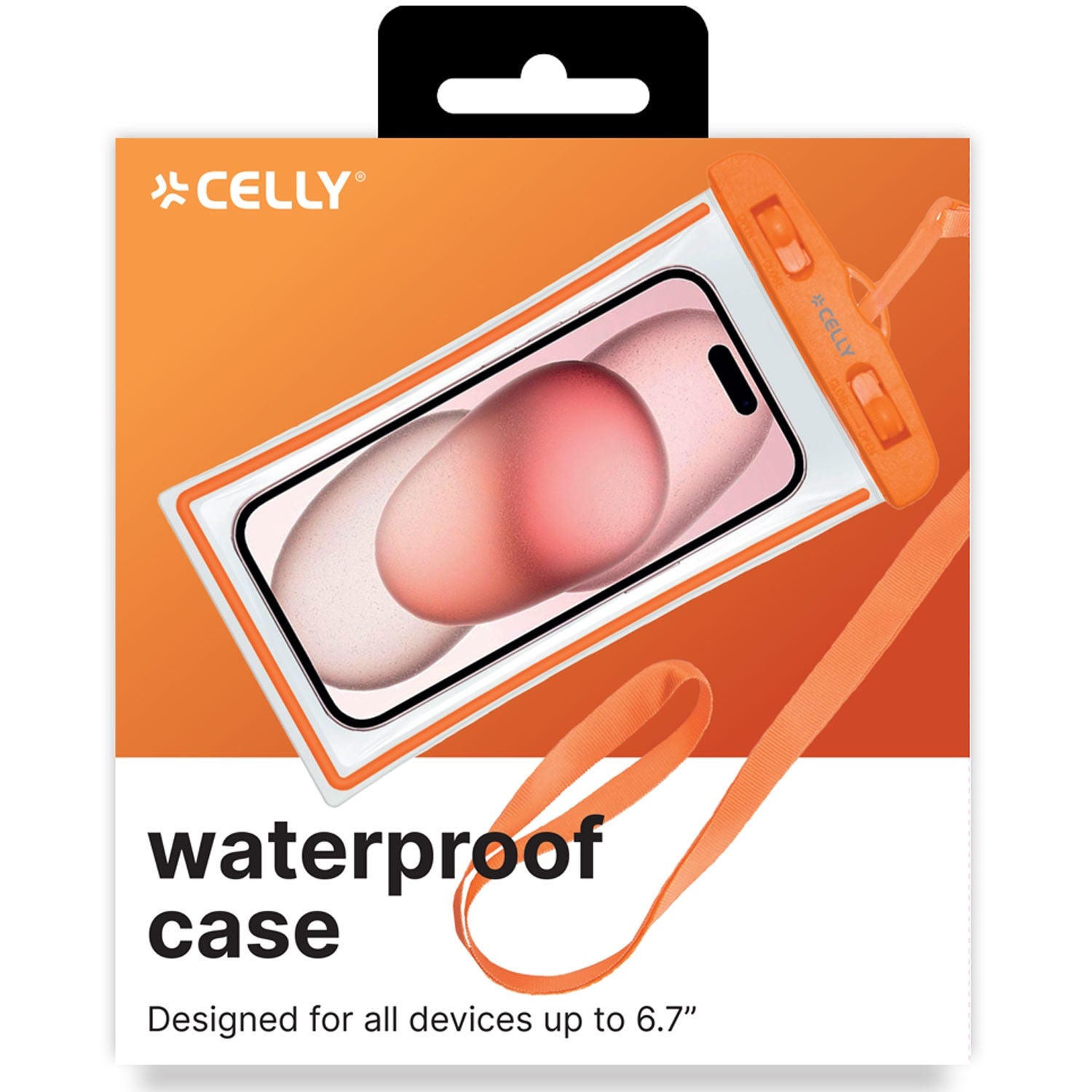 Splashbag Waterproof bag IPX8 max 6.5" Orange