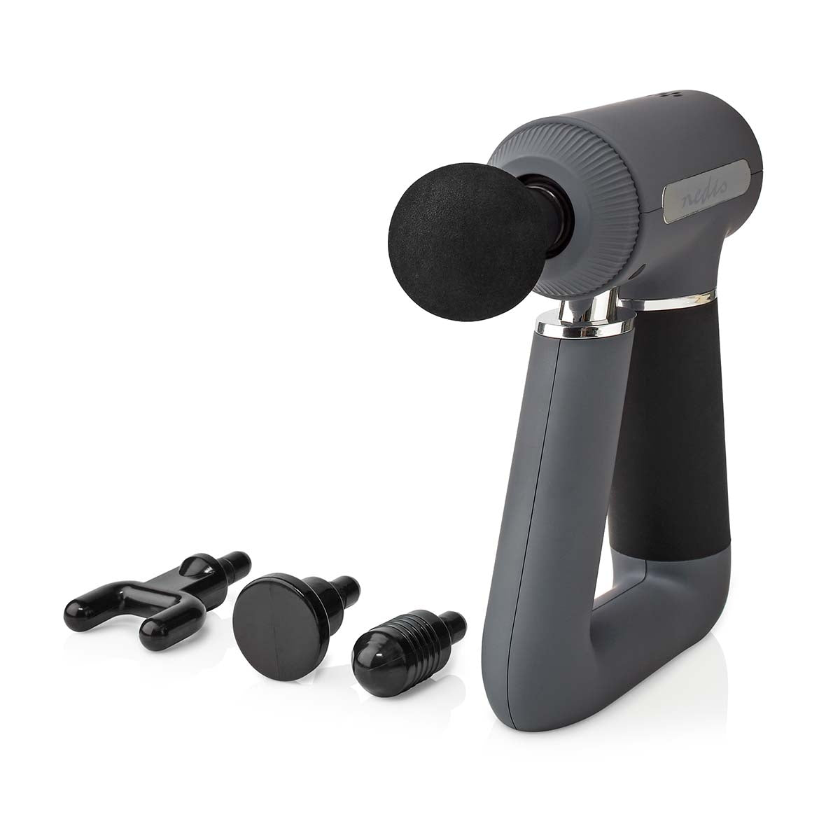 Sports Massage Gun | Battery powered | Built-in lithium ion | Rechargeable | 6 massage modes | USB cable | Gray