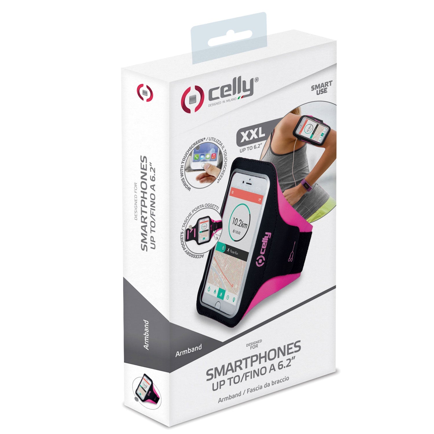 Sports bracelet XXL max 6.2" Pink