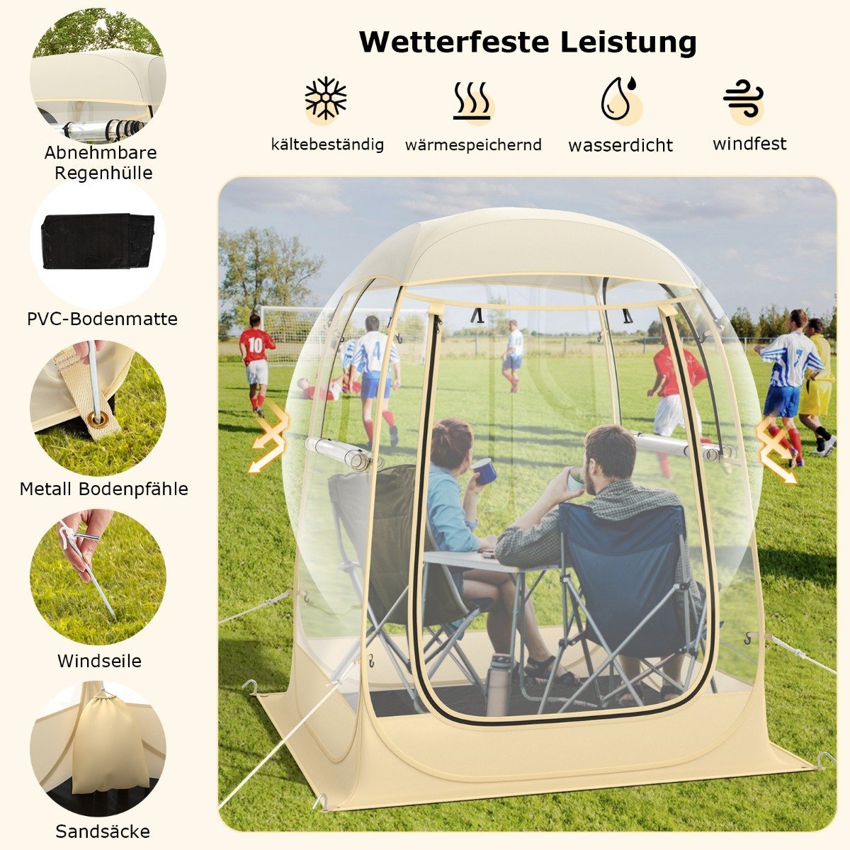 Sports tent for 1-2 people pop-up tent with weatherproof canopy portable &amp; foldable outdoor bubble tent small