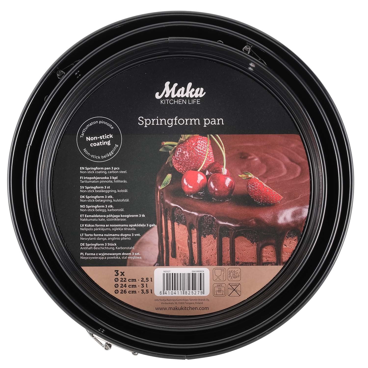 Springform Pans with Removable Base, Set of 3