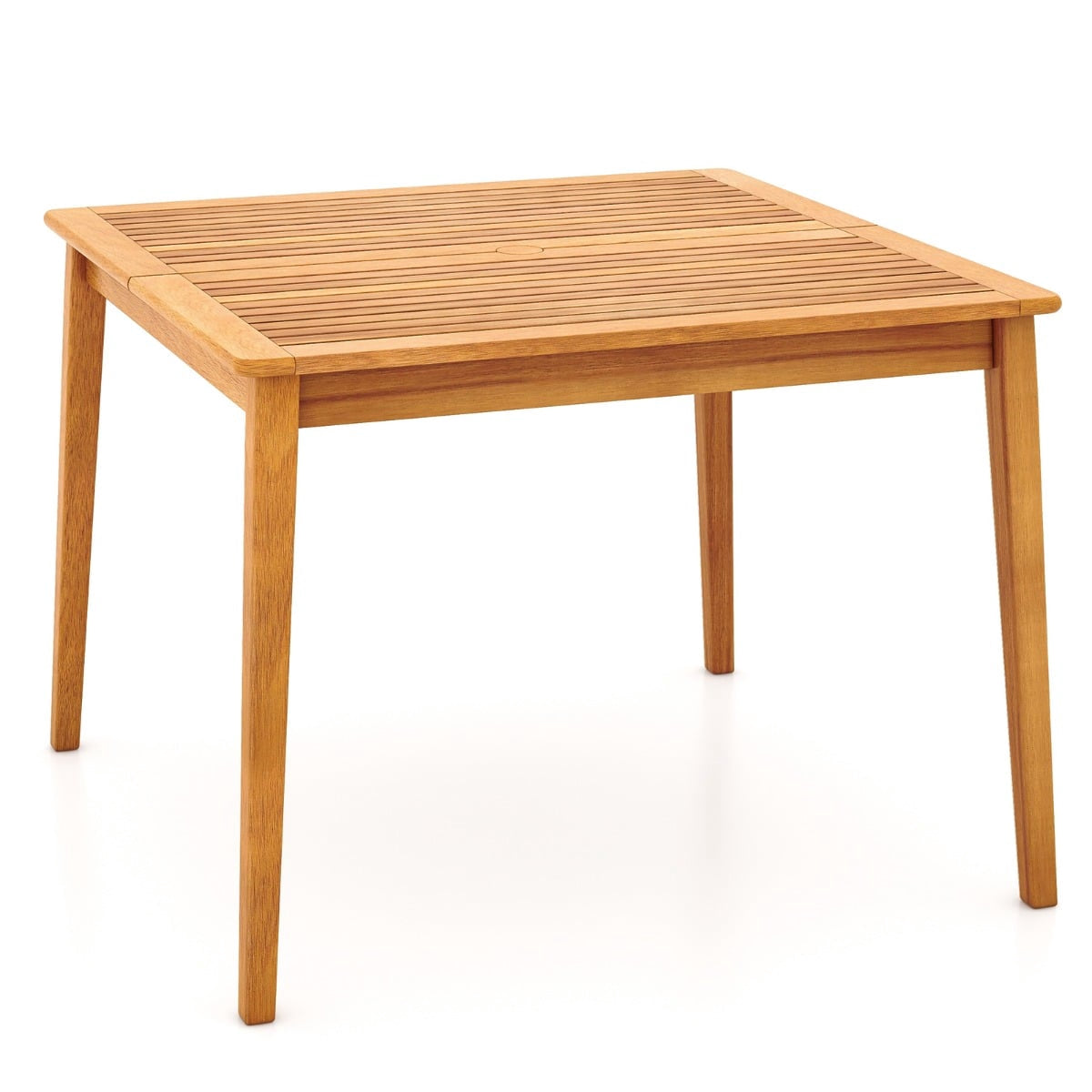 Square Acacia Wood Outdoor Dining Table with Umbrella Hole