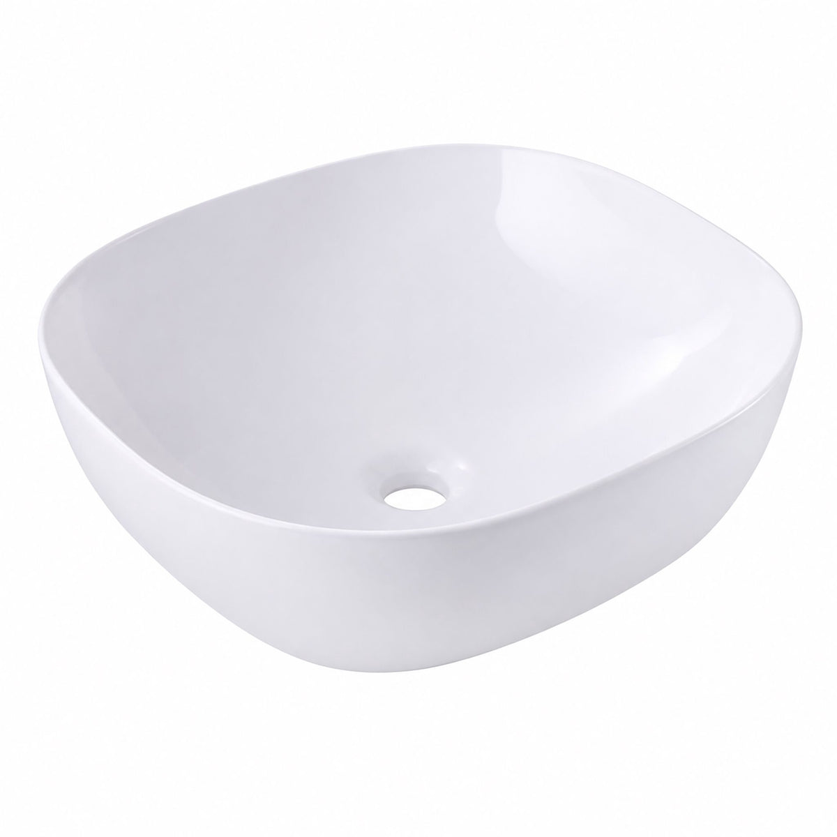 Square Ceramic Countertop Washbasin, 42 x 42 cm, White