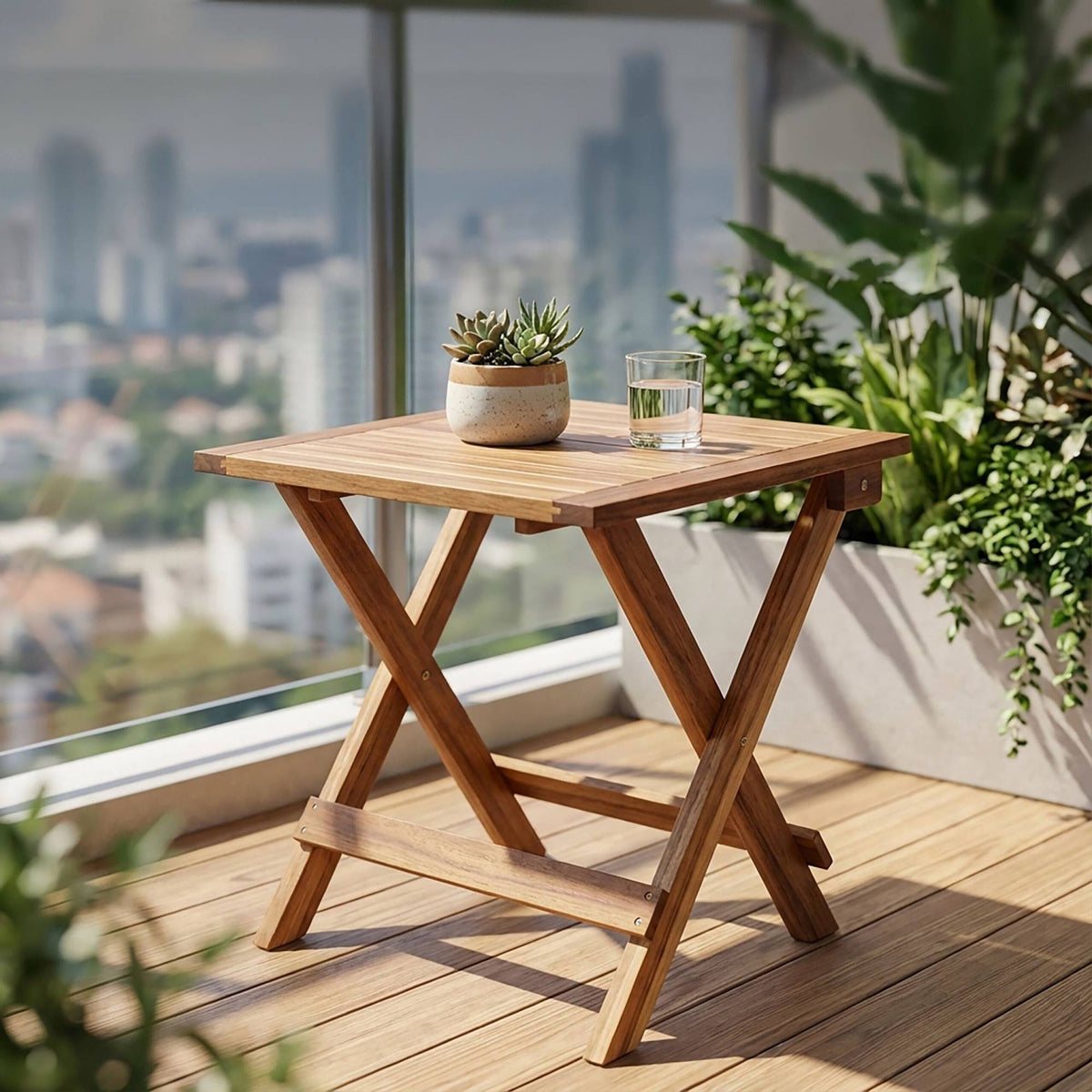 Square Folding Acacia Table – Indoor/Outdoor Use