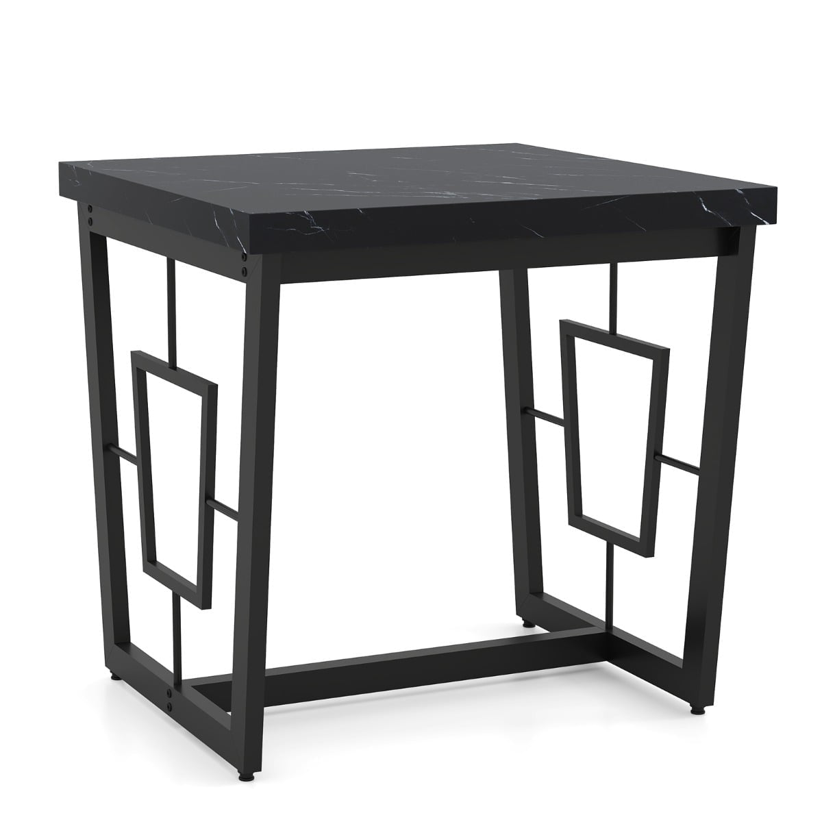 Square Marble Side Table, Black, 60x60x60 cm