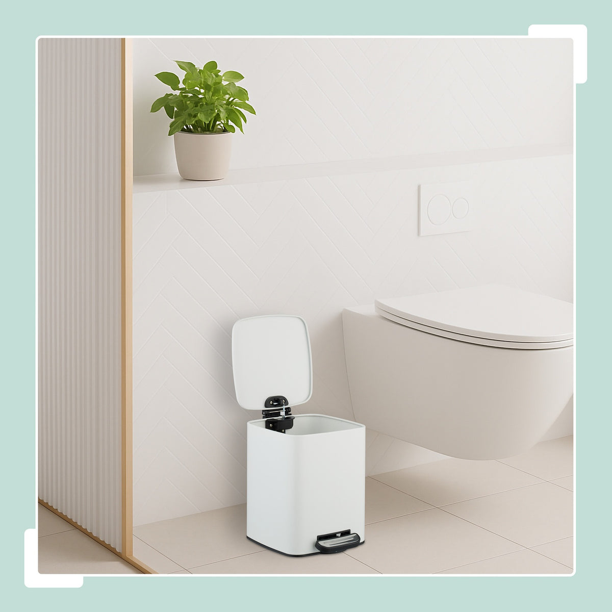 Square Pedal Bin 6L with Soft-Close Lid