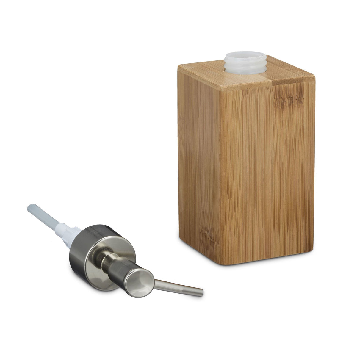 Square bamboo soap pump