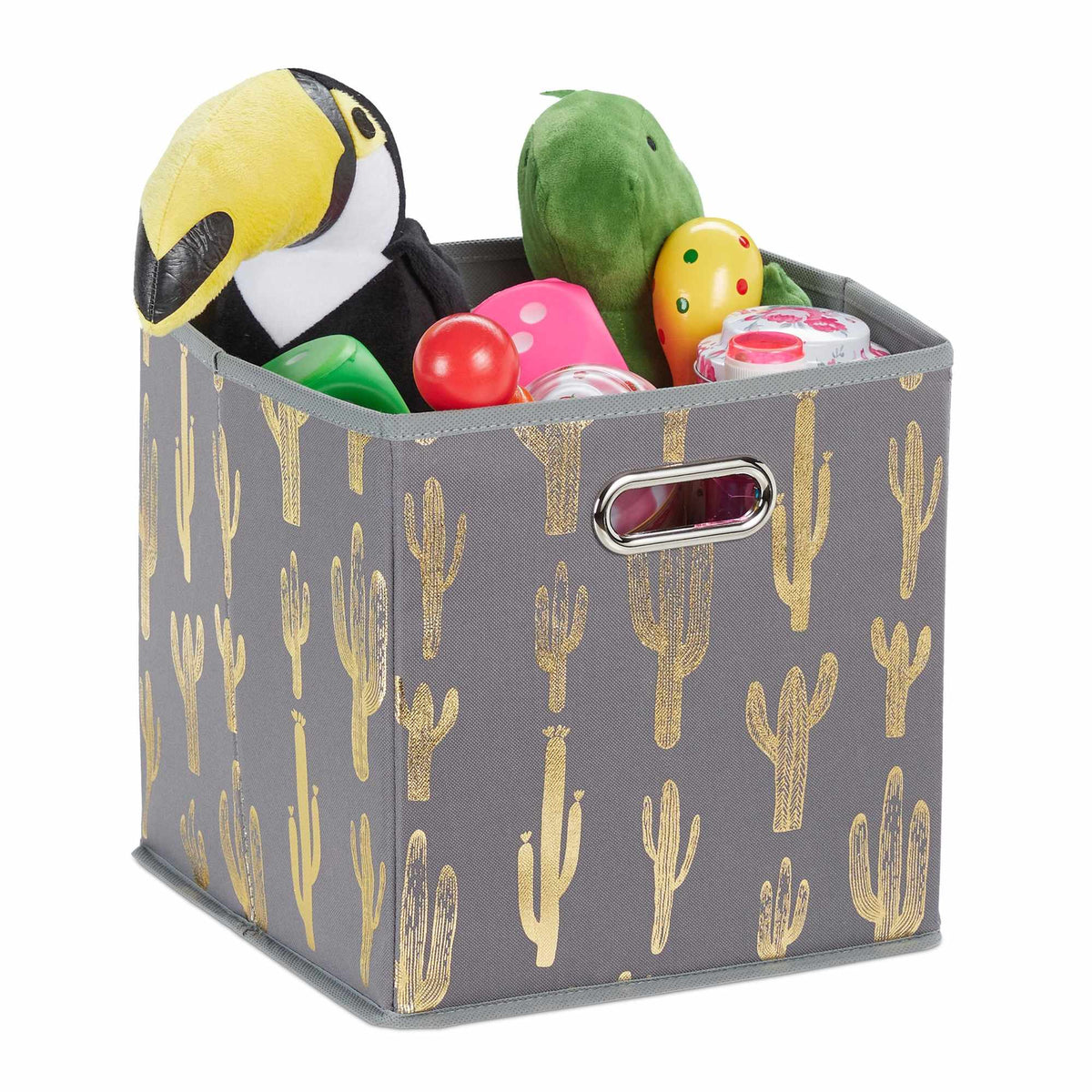 Square collapsible box with cactus motif
