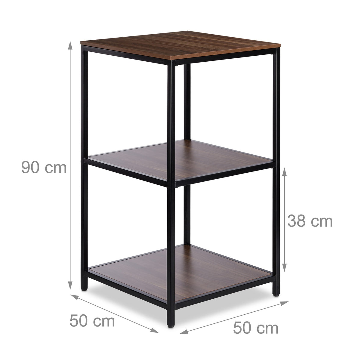 Square floor standing shelf 3 shelves