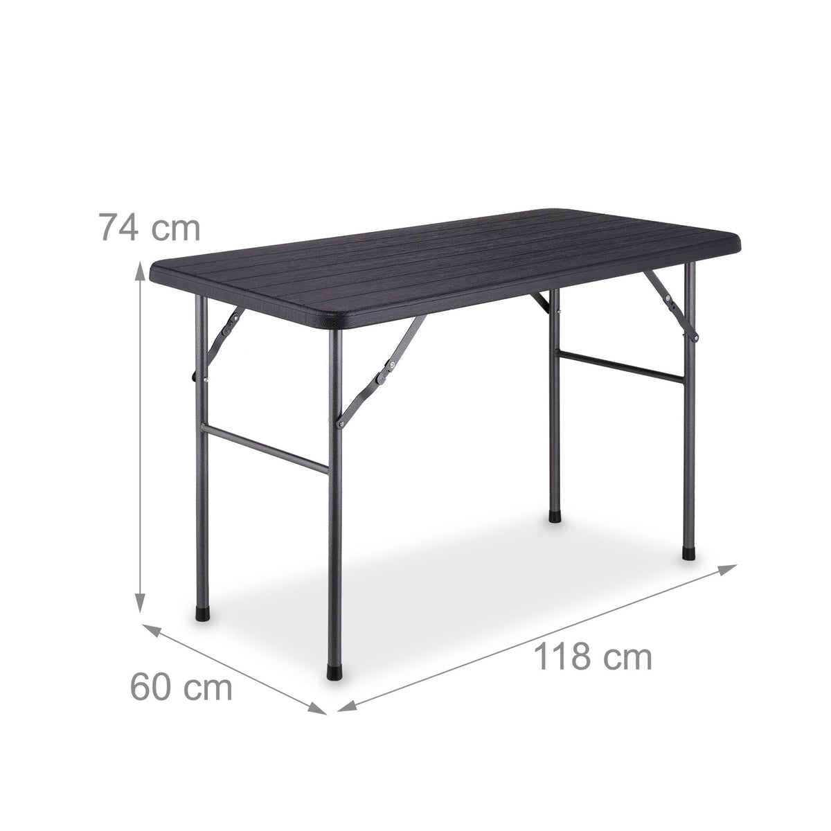 Square garden table in wood look