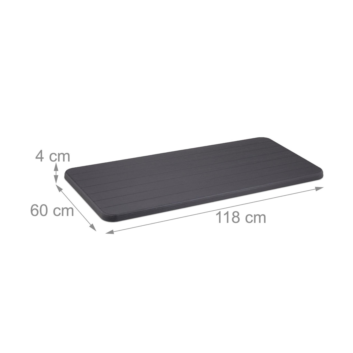 Square garden table in wood look