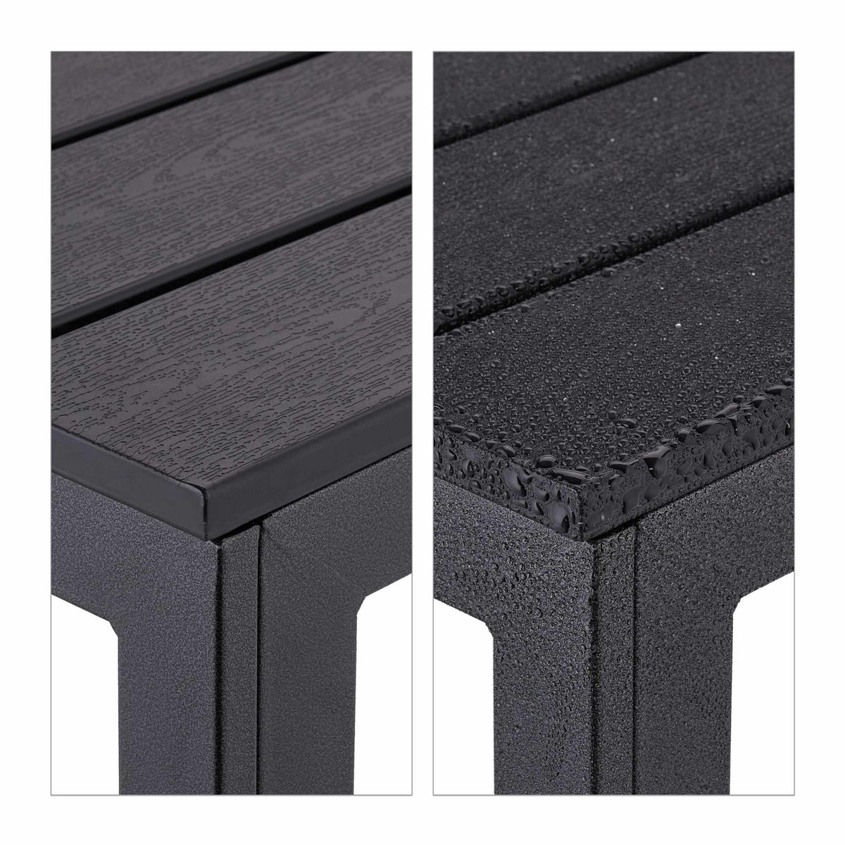 Square garden table in wood look