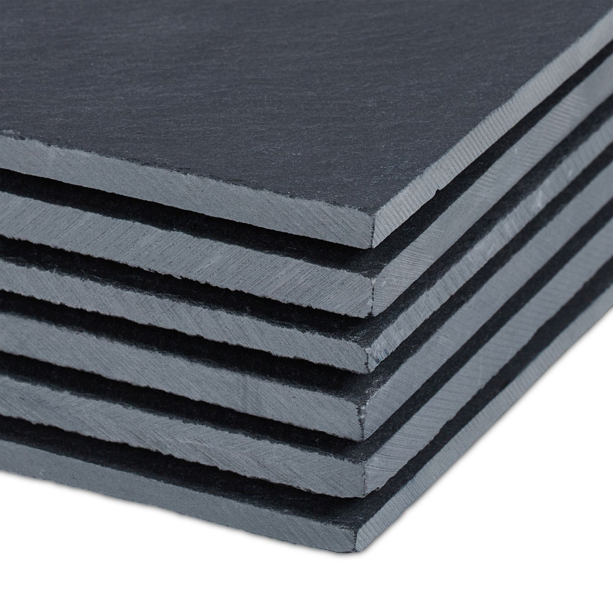 Square slate plate set of 6