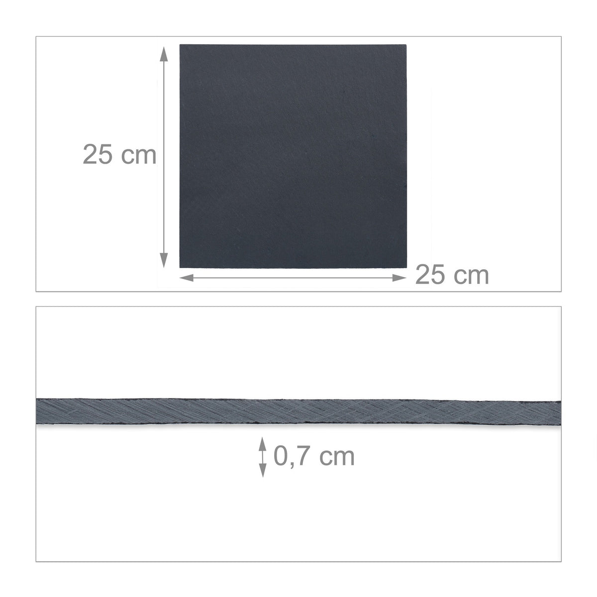 Square slate plate set of 6