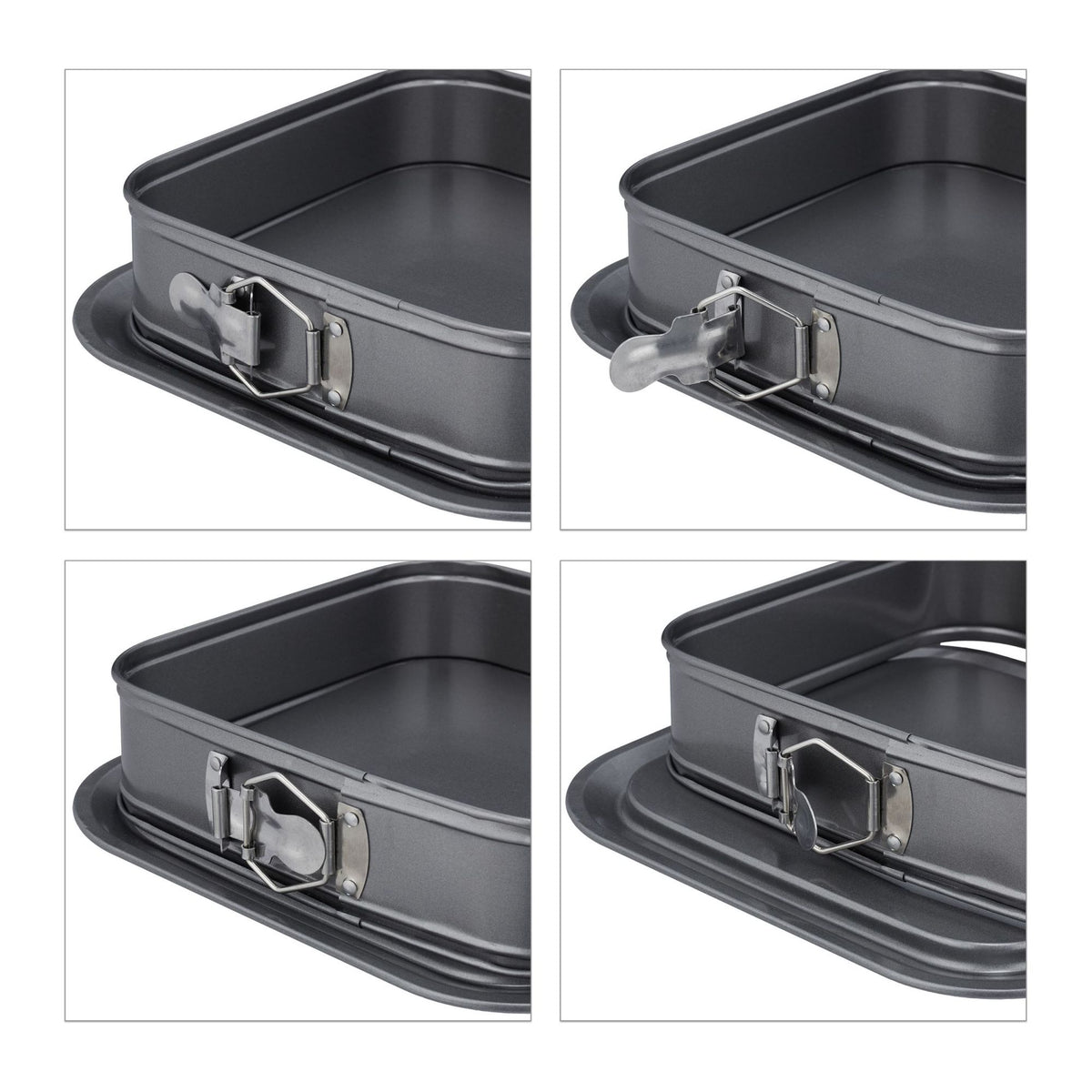 Square spring form with leakage protection