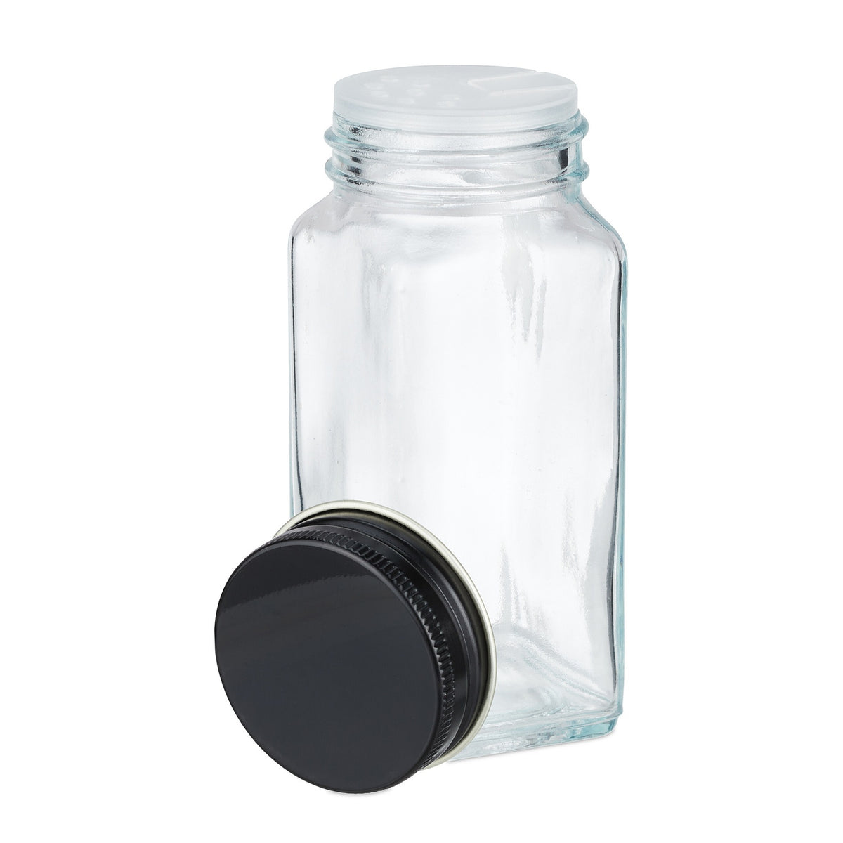 Square stainless steel spice jars