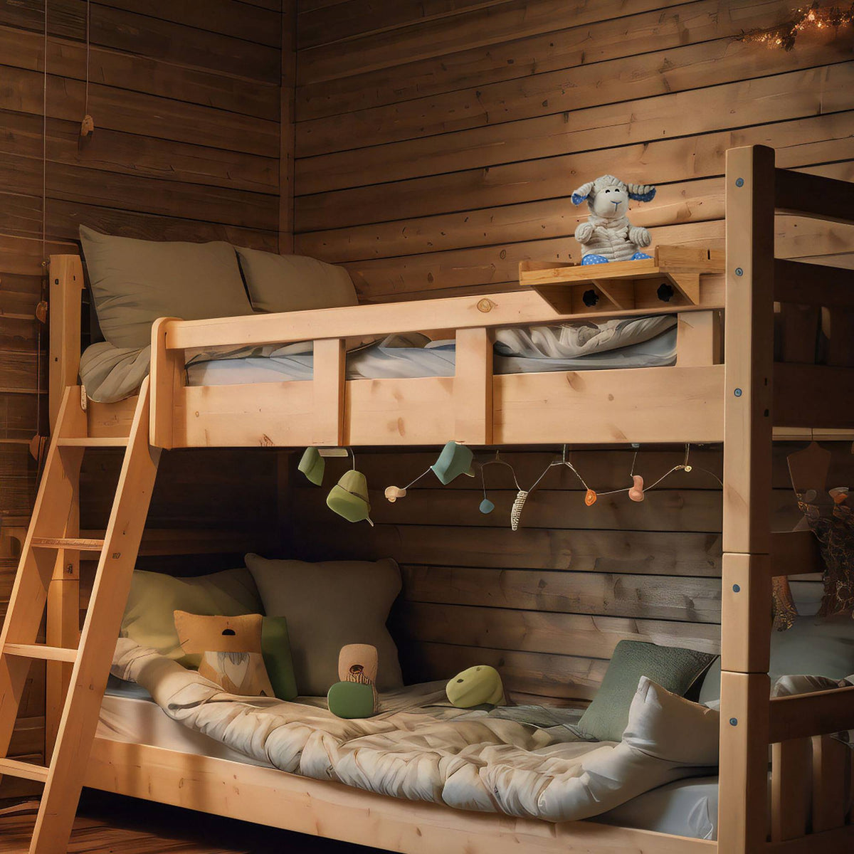 Squeezable bamboo bed tray