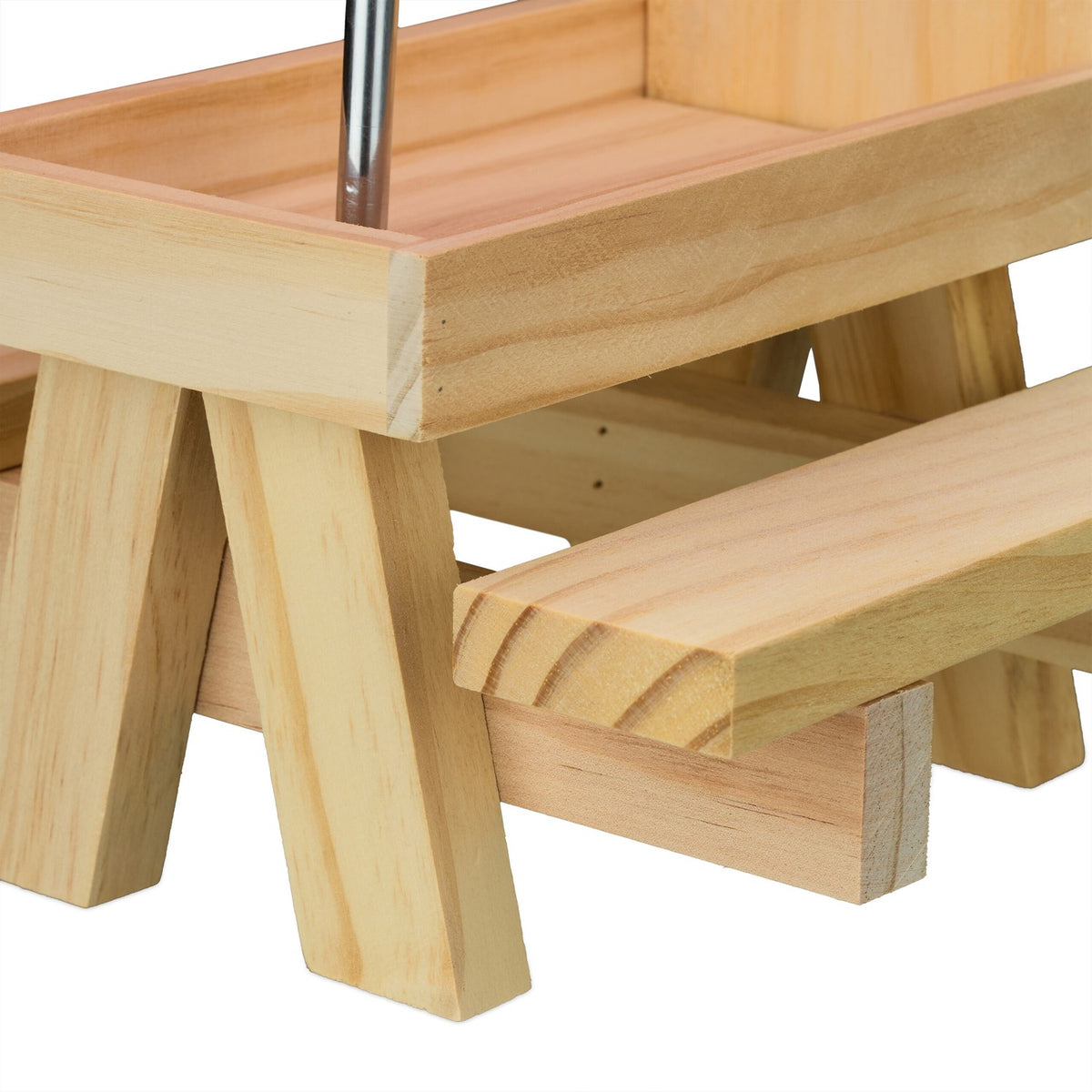 Squirrel Picnic Table Feeder with 2 Umbrellas