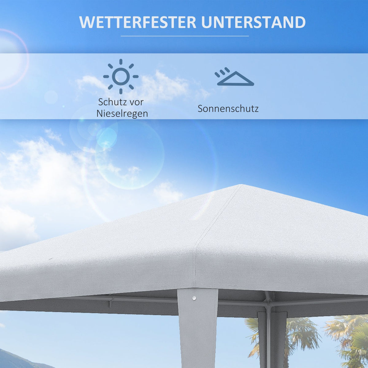 Stable Party Tent 2.7X2.7M Click System Pe Tarpaulin Steel Frame White