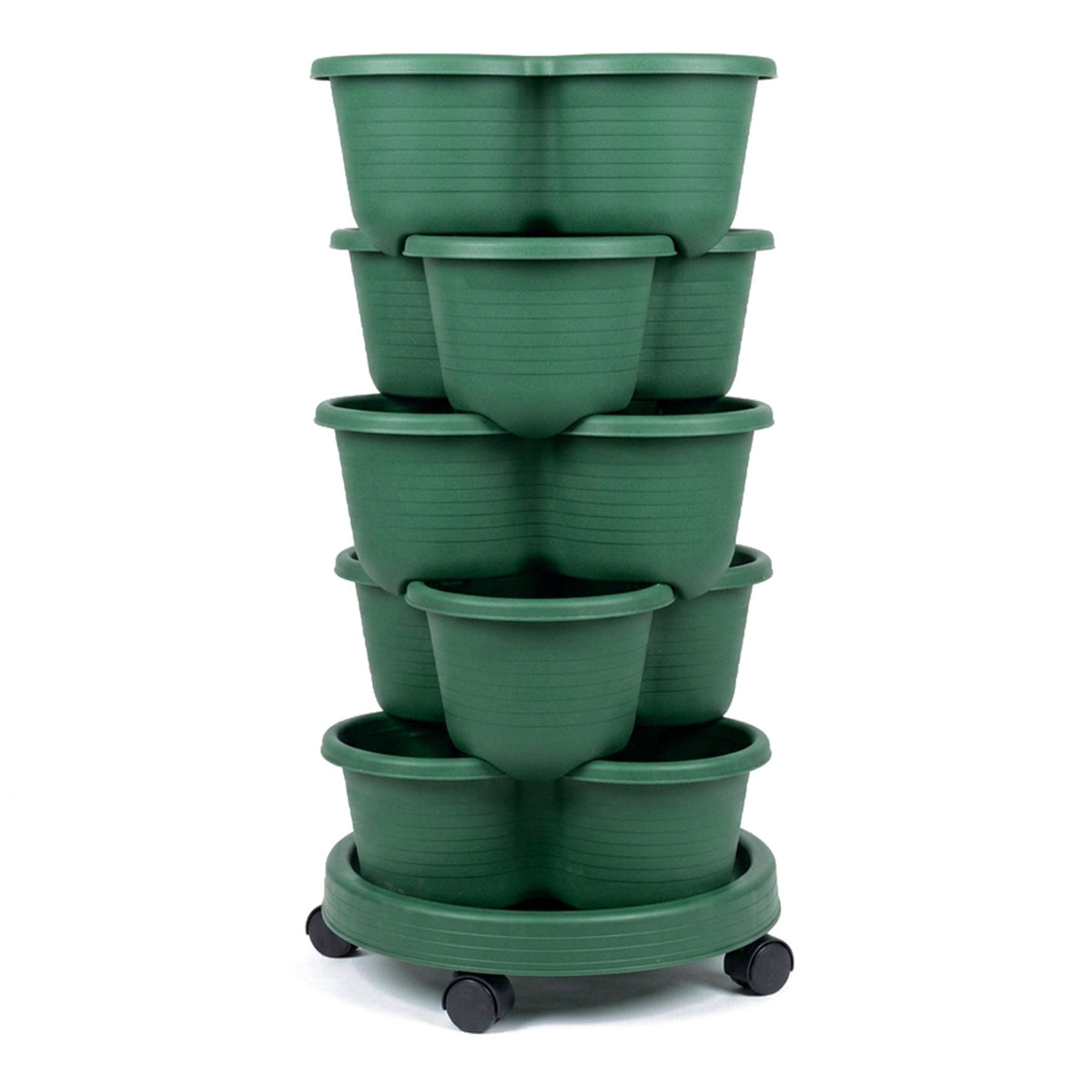 Stackable Indoor Garden Tower, 5-Tier, 15 Pots, Drainage