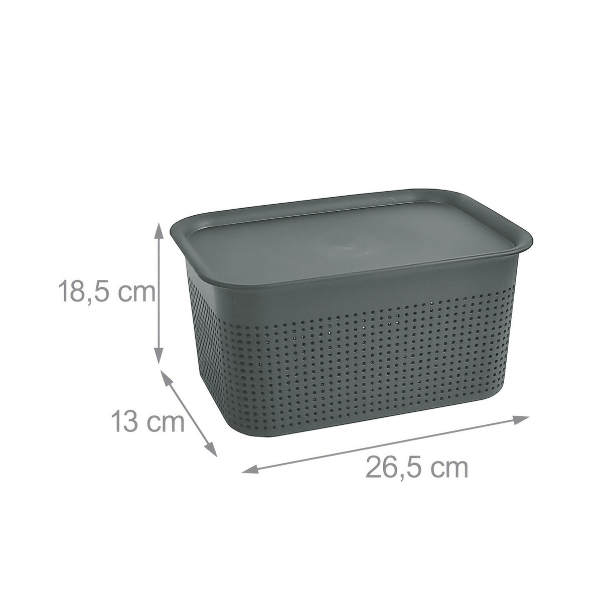 Stackable Lidded Storage Boxes, Set of 6, Ventilated