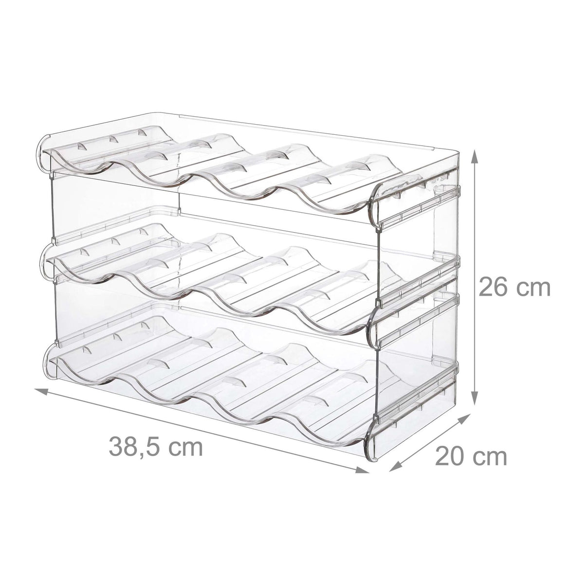 Stackable Modular Bottle Rack, Expandable, Transparent