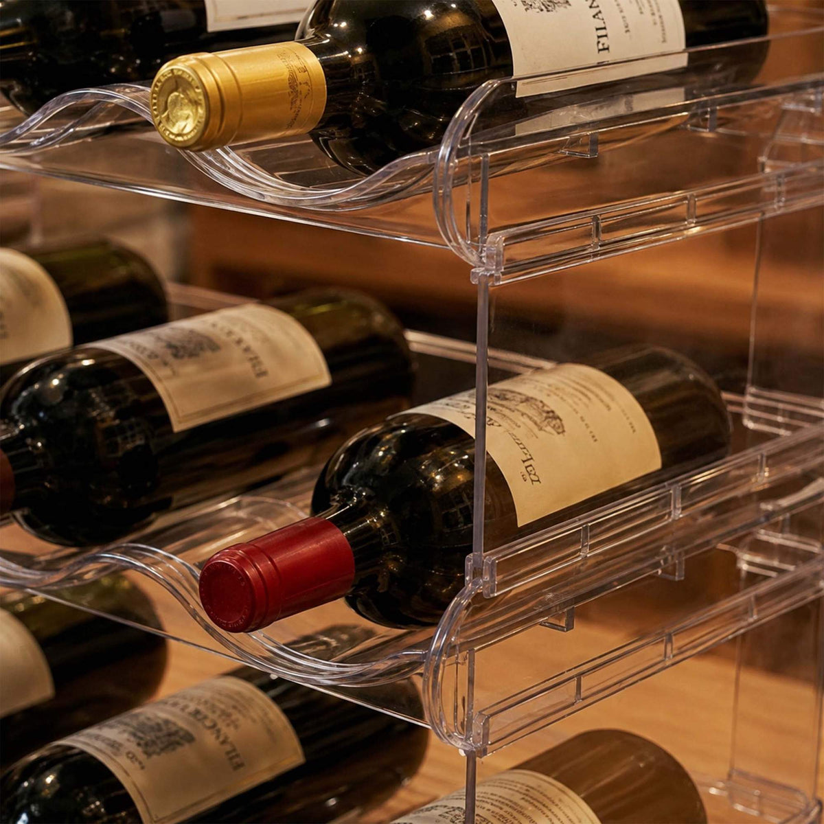 Stackable Modular Bottle Rack – Expandable, Transparent Design