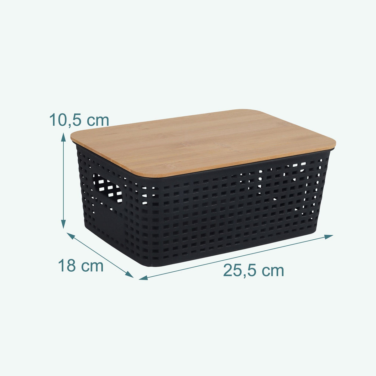 Stackable Storage Boxes with Bamboo Lids – Set of 3