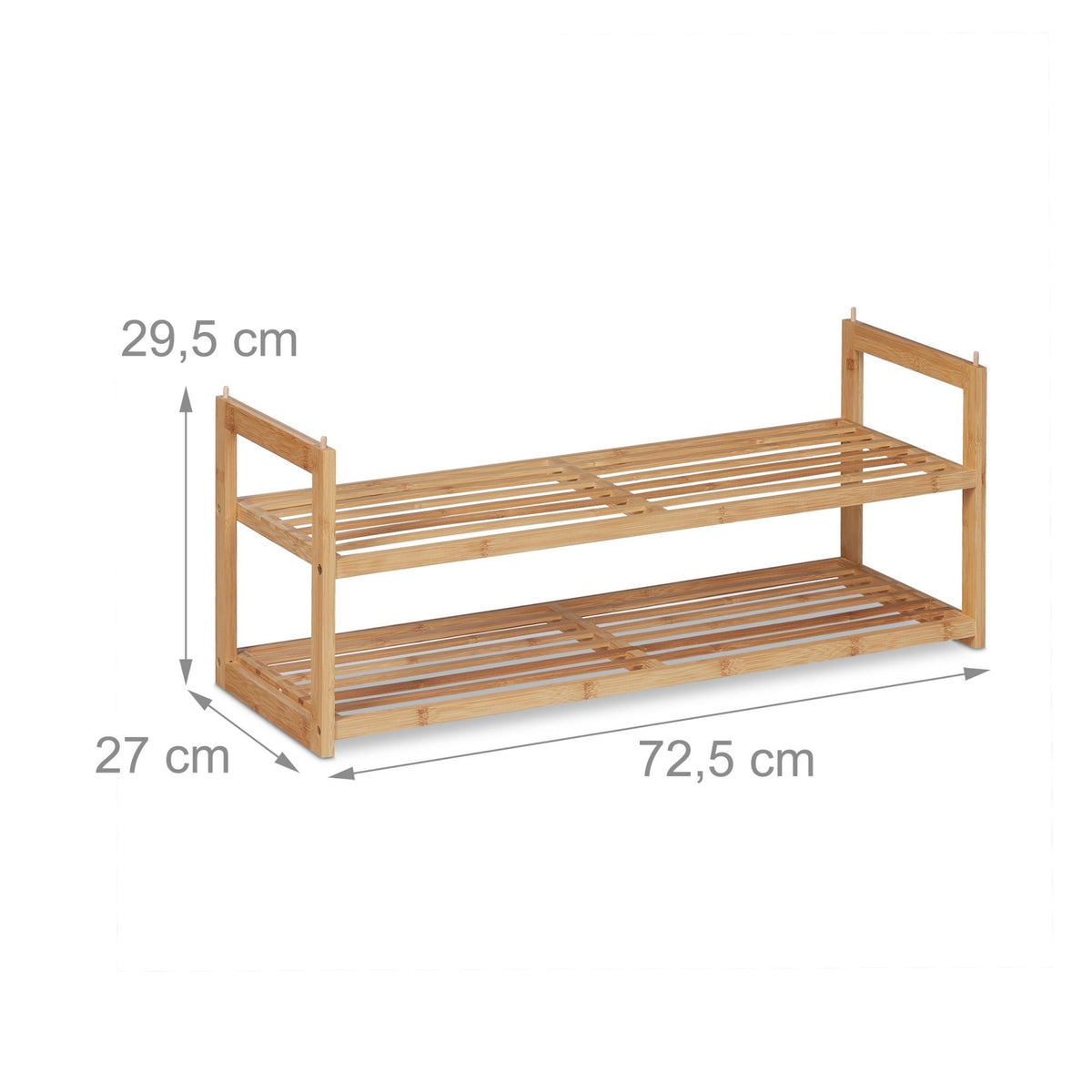 Stackable bamboo shoe rack