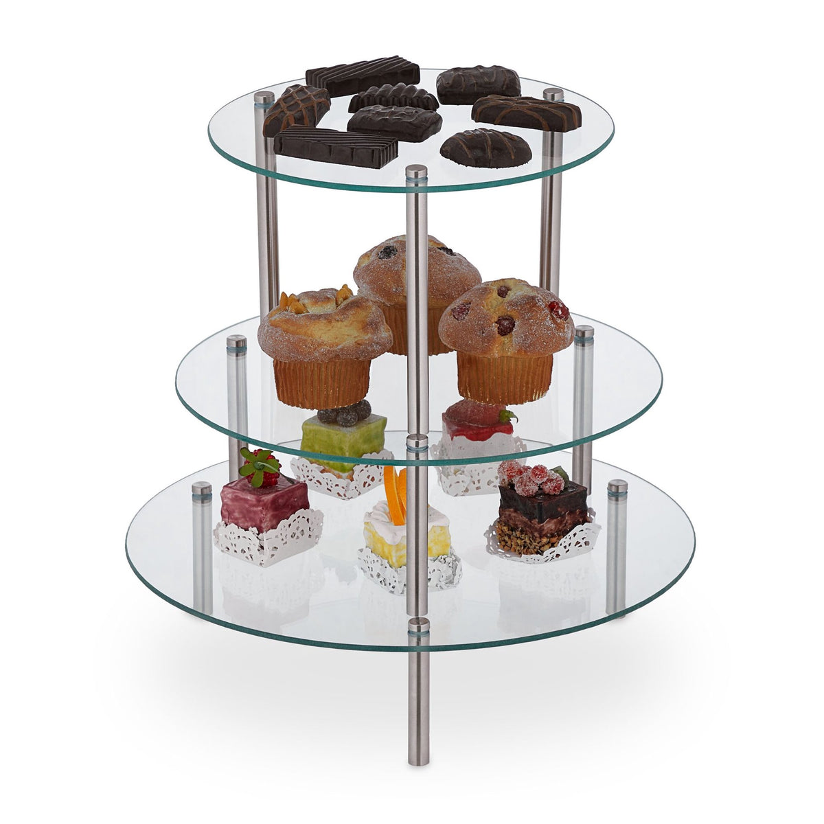 Stackable cake stand in a set of 3