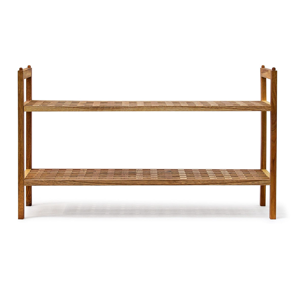 Stackable shoe shelf in walnut wood