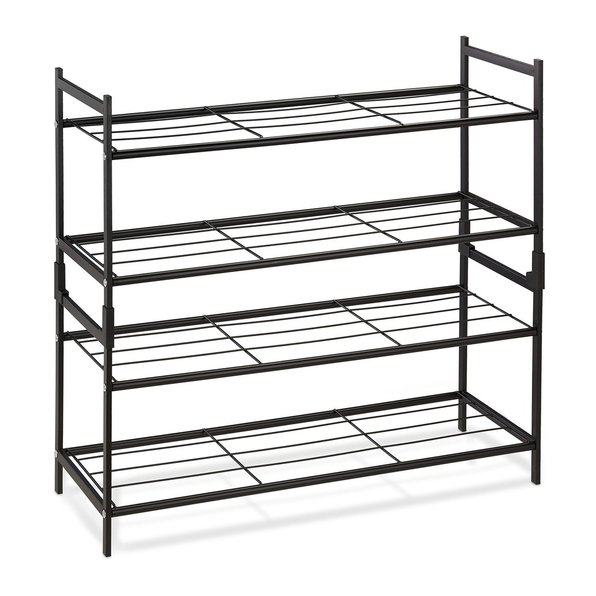 Stackable shoe shelf with 2 shelves