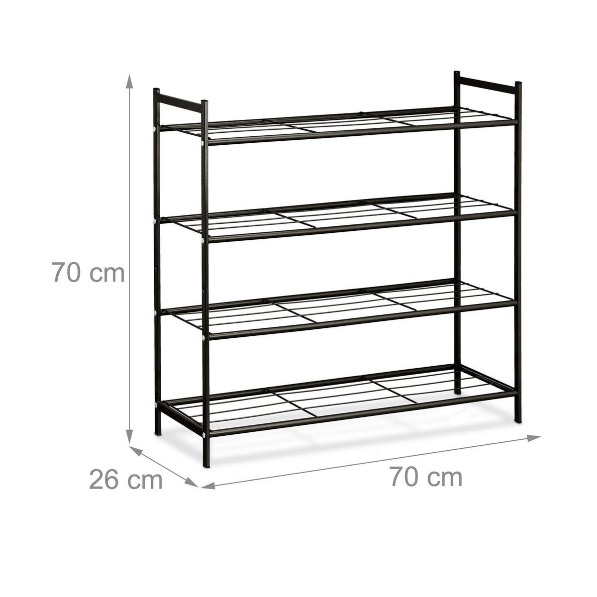 Stackable shoe shelf with 4 shelves