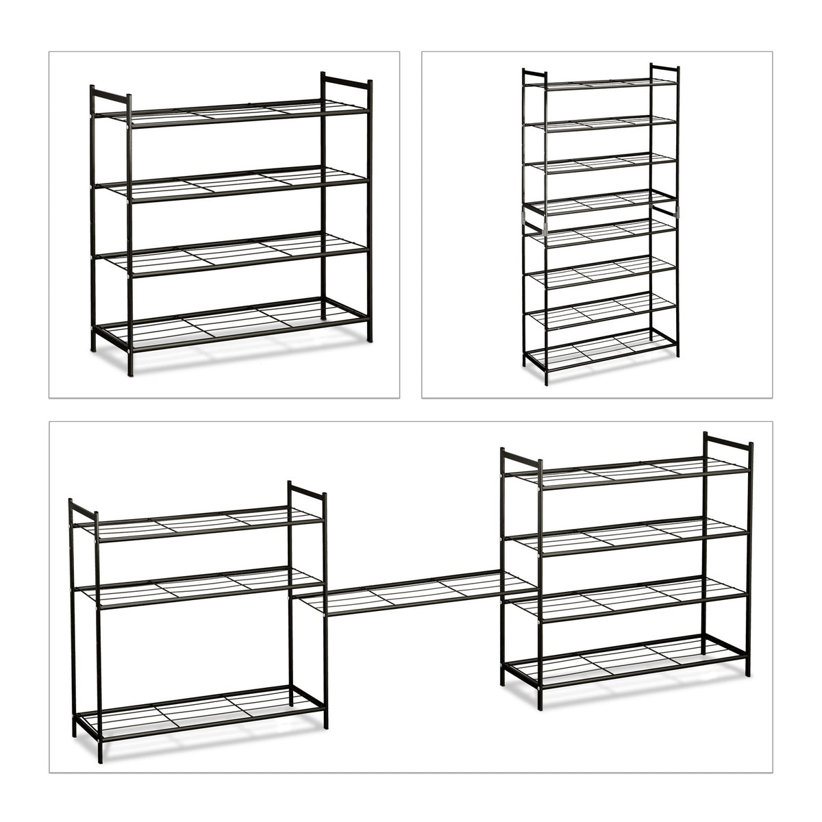 Stackable shoe shelf with 4 shelves