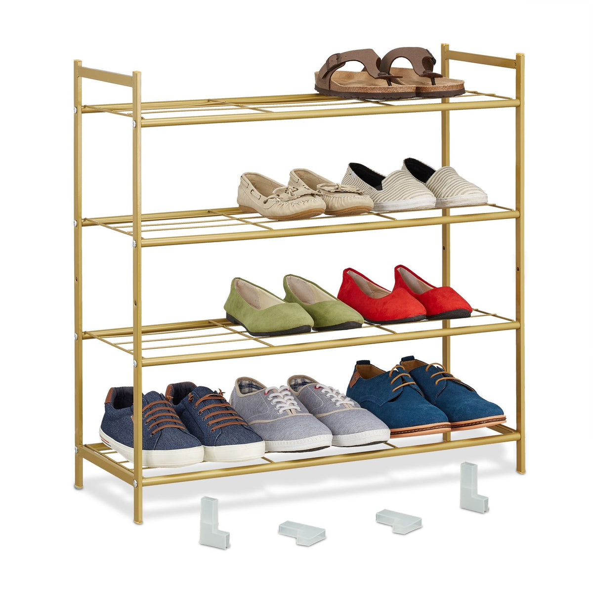 Stackable shoe shelf with 4 shelves