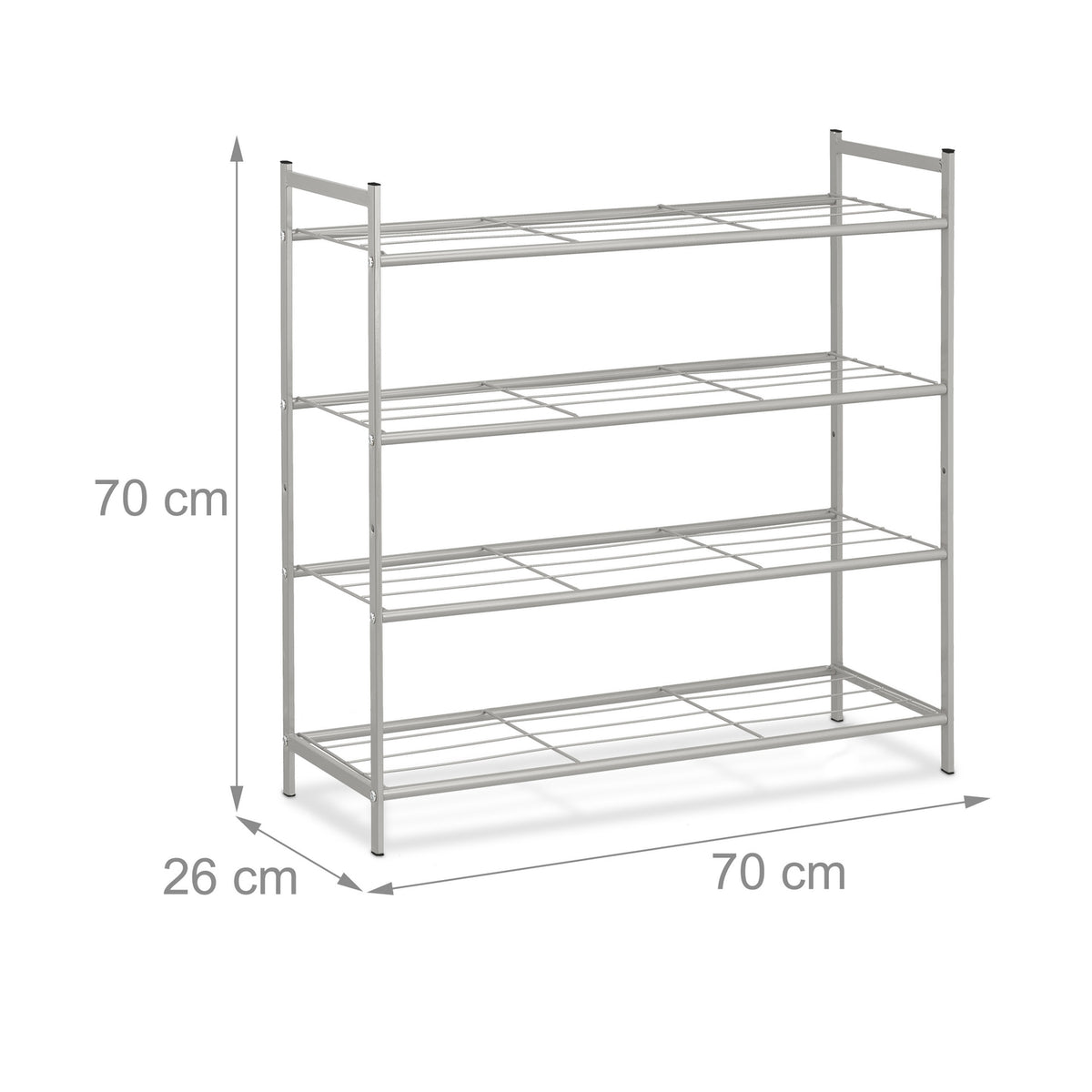 Stackable shoe shelf with 4 shelves